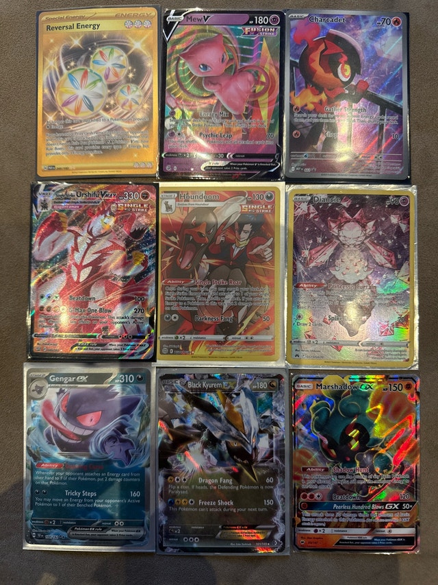 Pokemon Cards: Reversal Energy, Mew V, Charcadet, Urshifu VMAX,