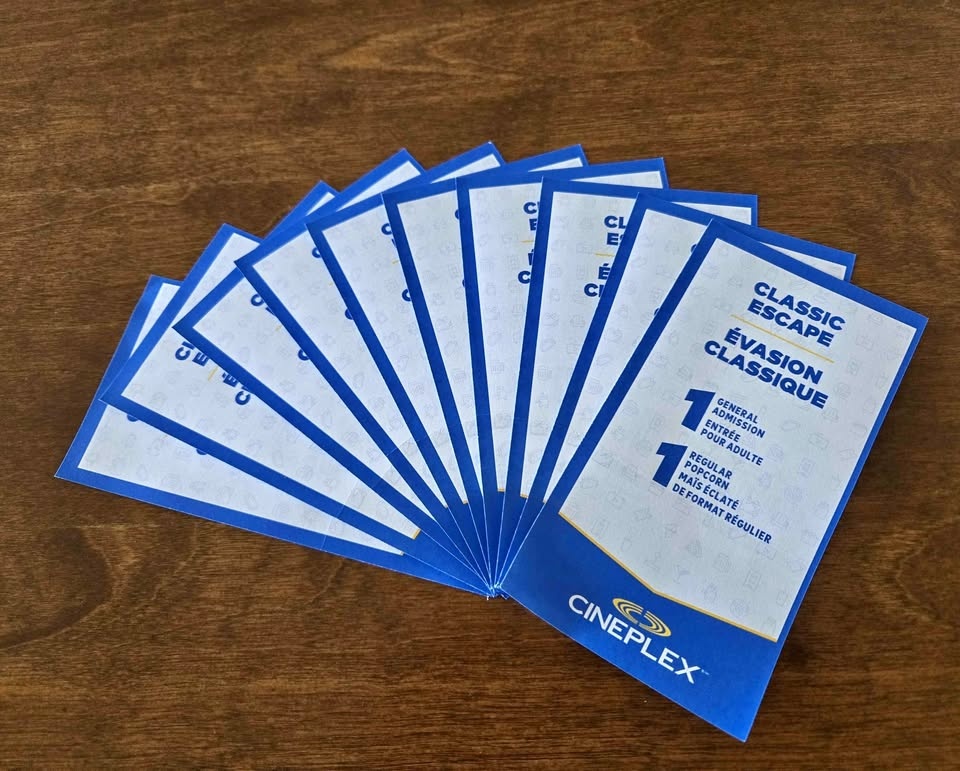 10 Pack Cineplex Odeon Classic Escape Theater Passes