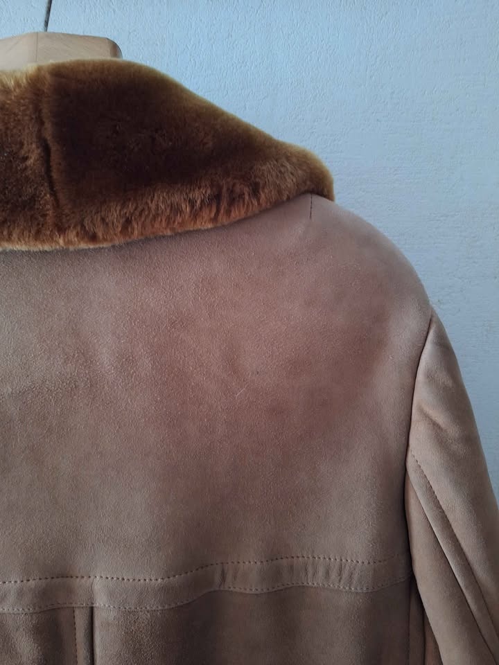 Vintage Men's Tan Brown Sheepskin Shearling Coat - Medium - photo 3