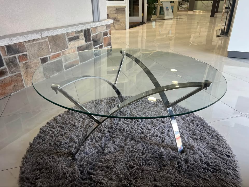 Round Glass Coffee Table - 39"