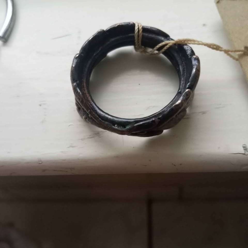 Handmade Antique Bronze Napkin Rings - Set of 6 - photo 2