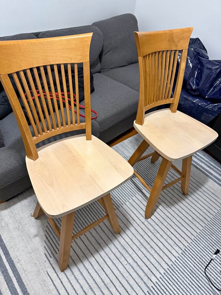 Two Wooden High Chairs
