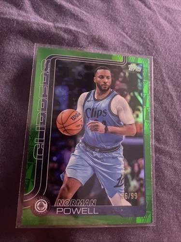 2025 Topps NBA Norman Powell 96/99 #144 Green Holo Clippers