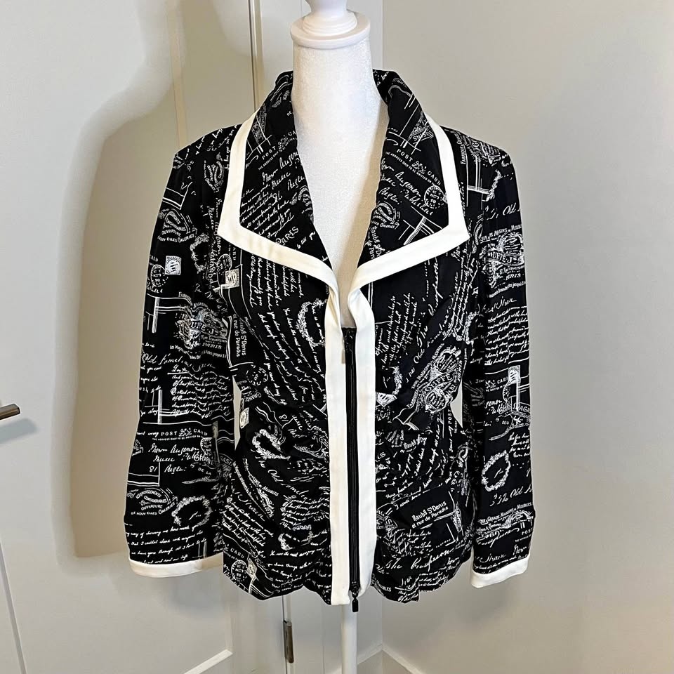 Joseph Ribkoff Black & White Blazer - Size 12
