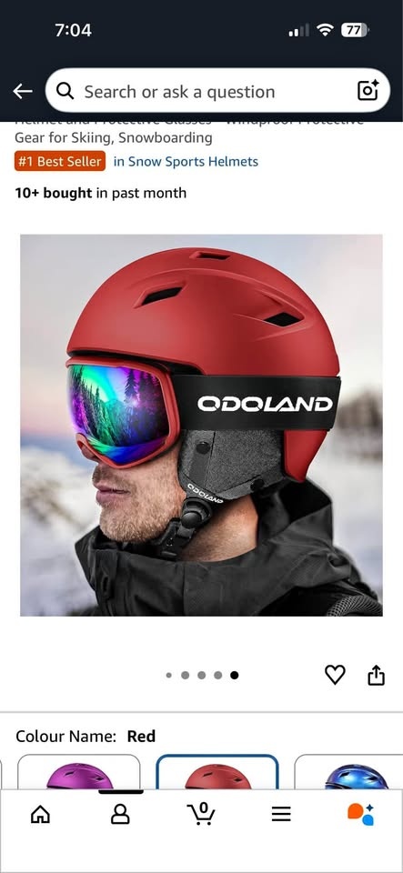 Odoland Snow Ski Helmet and Goggles Set
