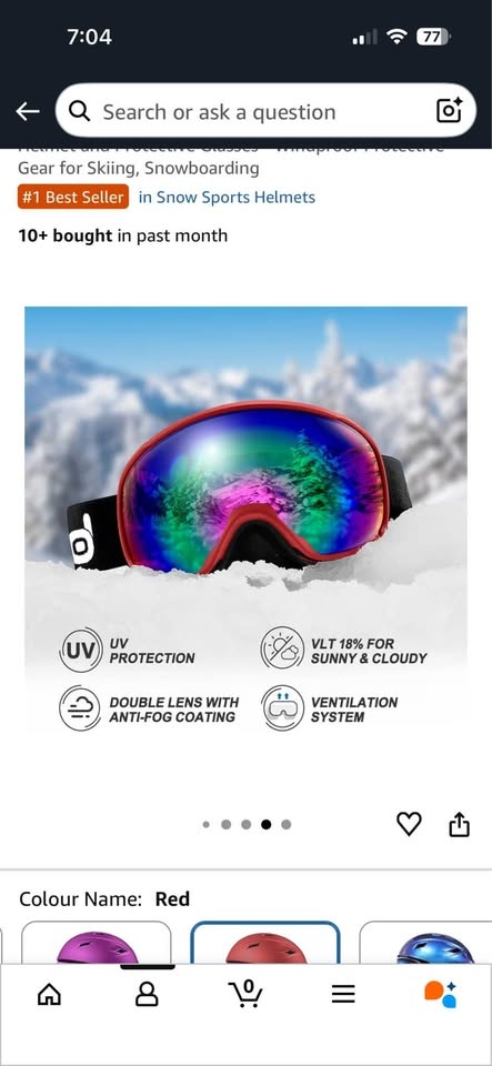 Odoland Snow Ski Helmet and Goggles Set - photo 2
