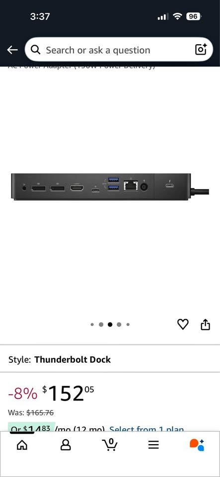 Dell WD19TB Thunderbolt Docking Station w/ 180W Adapter