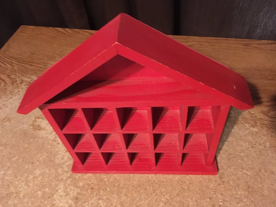 Western Germany Wood Wall Shelf Shadow Box House Shaped - photo 5