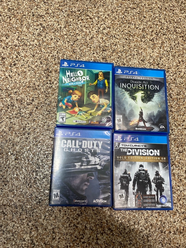 PS4 Games Bundle: Hello Neighbor, Dragon Age, CoD, The Division