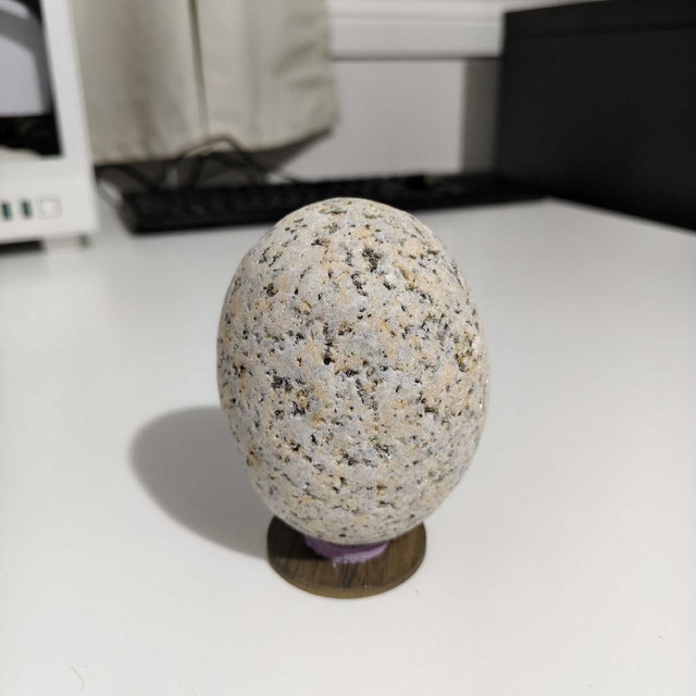 "Dinasour egg" stone on stand