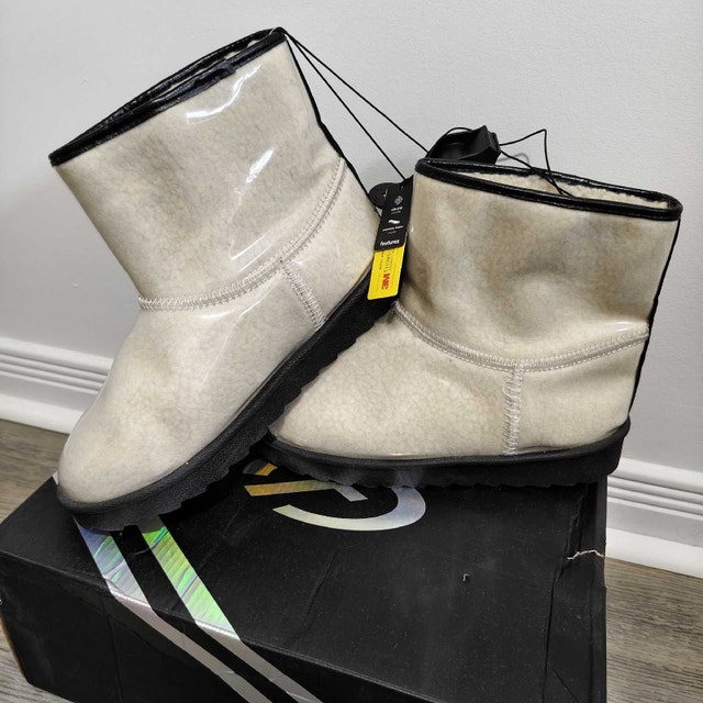 Ardene Clear Upper Faux Sheep Boots - Brand New