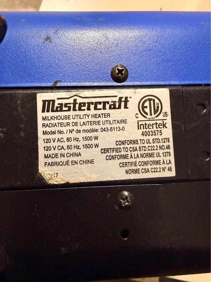 Mastercraft Milkhouse Utility Heater - photo 3