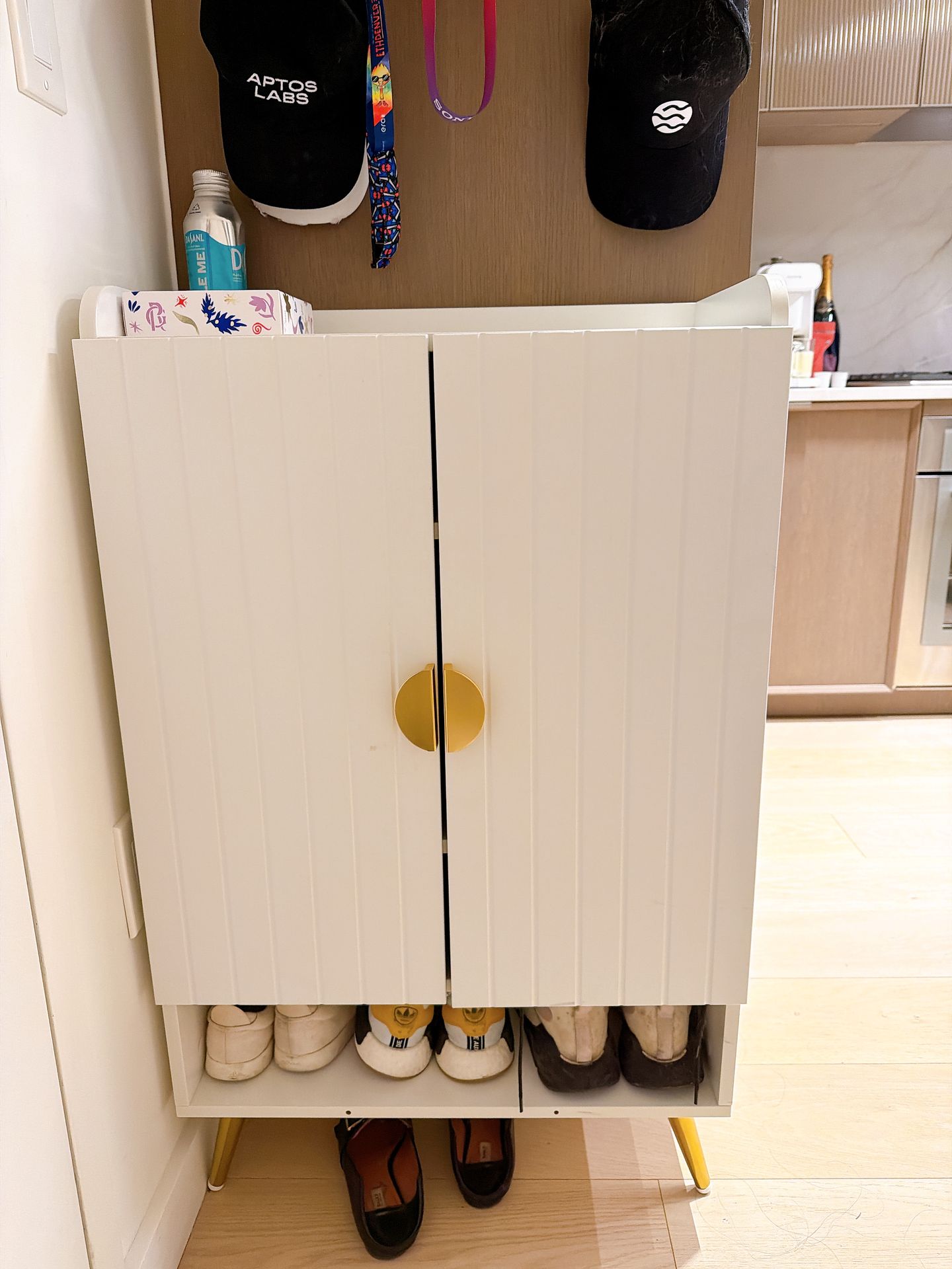 Nordic White Shoe Cabinet Shelves Entryway Shoe Cabinet