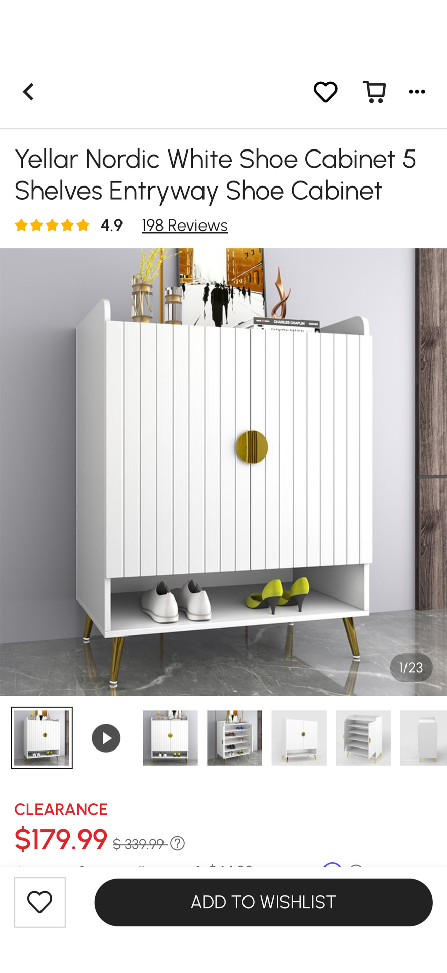 Nordic White Shoe Cabinet Shelves Entryway Shoe Cabinet - photo 2