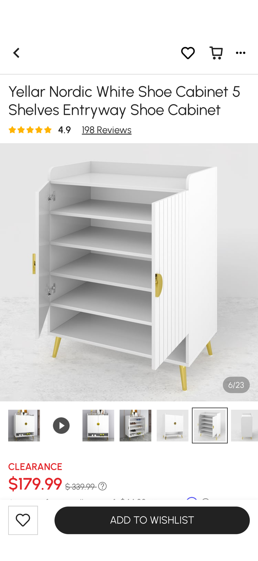 Nordic White Shoe Cabinet Shelves Entryway Shoe Cabinet - photo 5