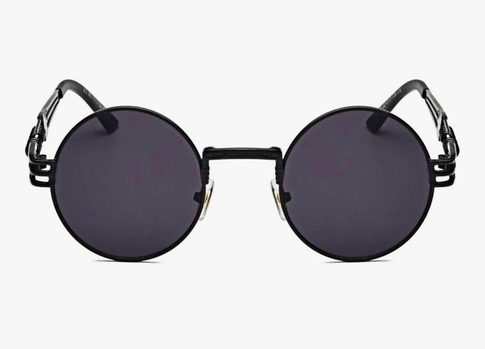 Black Round Sunglasses Retro Vintage Steampunk - photo 2