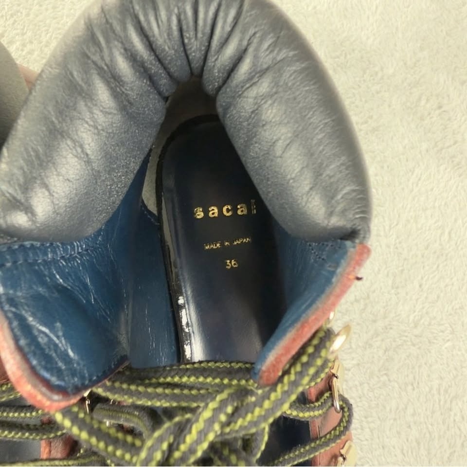 Sacai NWT Leather Platform Boots - Made in Japan - photo 2
