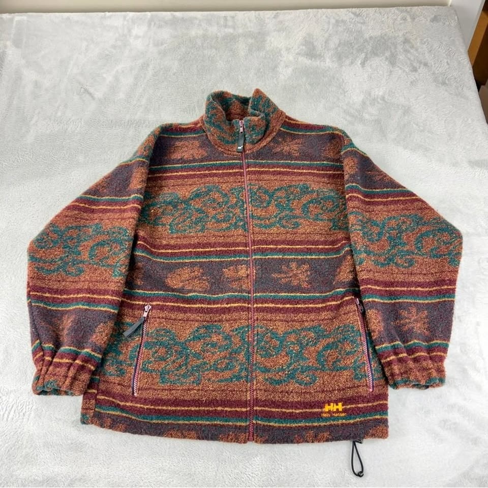 Vintage Helly Hansen Men's Size Small Aztec Fleece Jacket