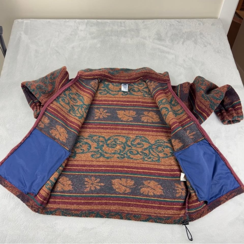 Vintage Helly Hansen Men's Size Small Aztec Fleece Jacket - photo 3
