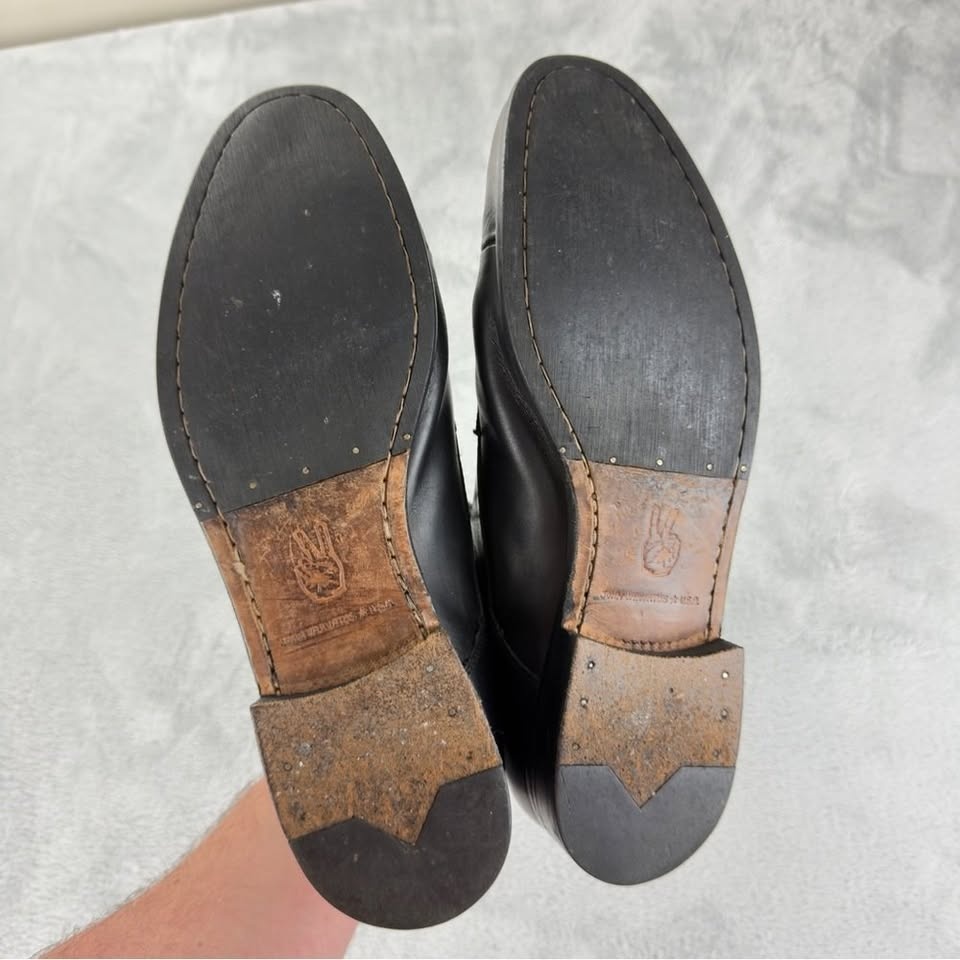 John Varvatos Men's Black Leather Wingtip Boots Sz 9.5 - photo 3