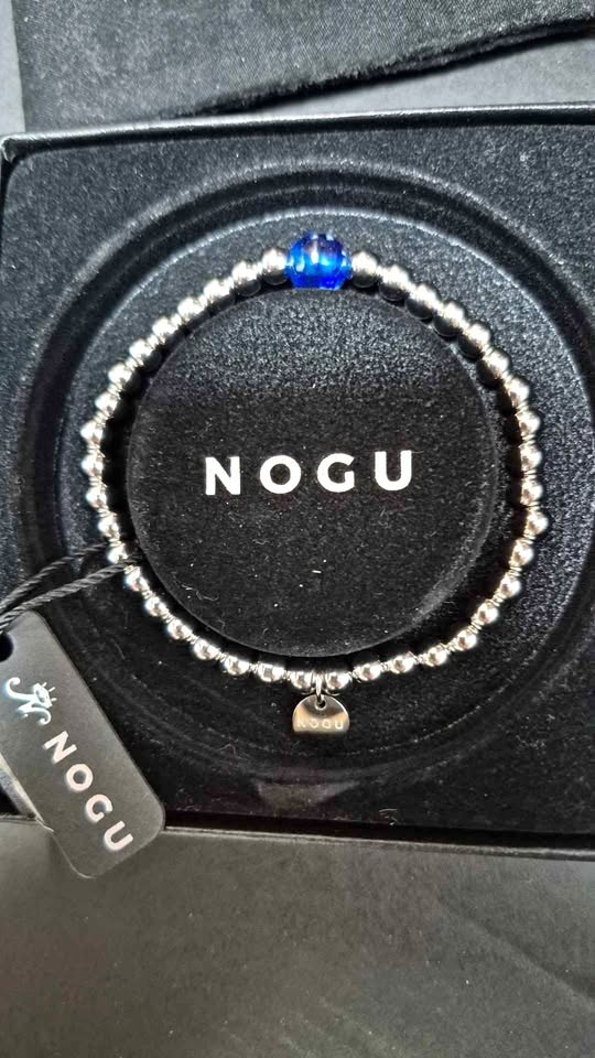 NOGU Stainless Steel Blue Emperor Gemstone Bracelet