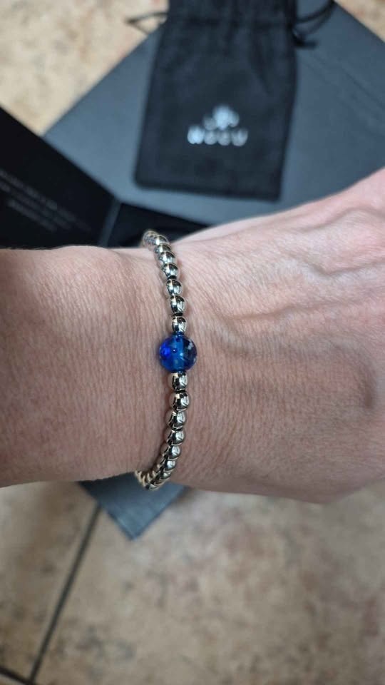 NOGU Stainless Steel Blue Emperor Gemstone Bracelet - photo 4