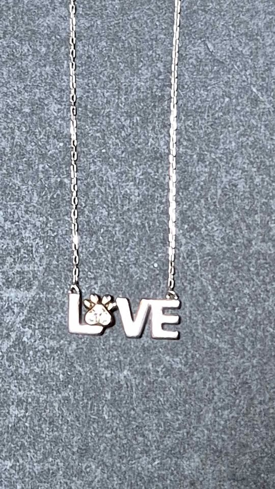 Sterling Paw Love Necklace