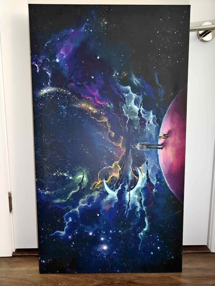 Printed Canvas Abstract Space Art