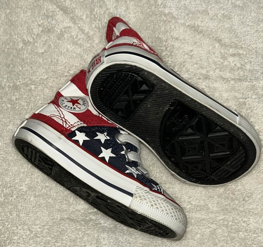 Converse Chuck Taylor American Flag Toddler Sneakers  SZ 4 - photo 3