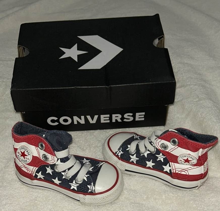 Converse Chuck Taylor American Flag Toddler Sneakers  SZ 4 - photo 4