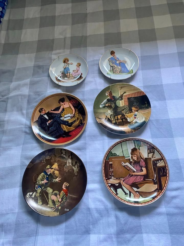 Set of 6 Norman Rockwell Collector Plates