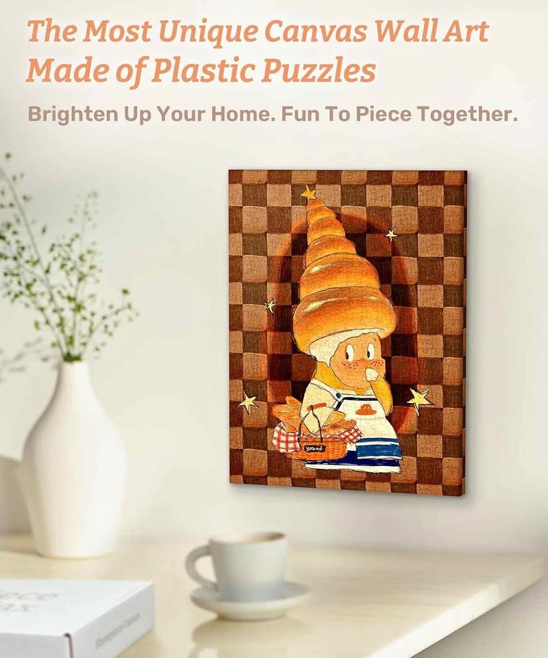 Brand new- Beautiful canvas-style puzzle that turns into wall ar