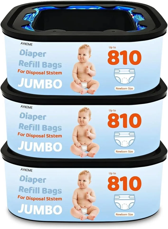 New~Jumbo Refill Bags For Diaper Genie (3 PK) thumbnail
