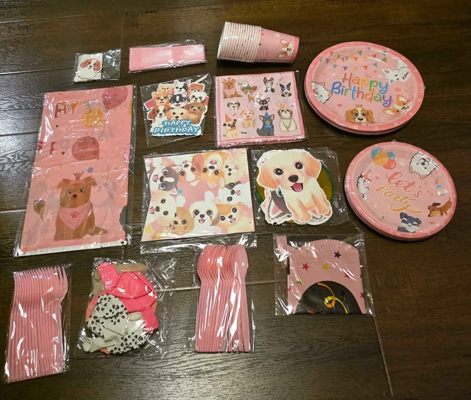 New-Pink Puppy Birthday Party Supplies – 161 PCS (16 guests)🐶 - photo 2