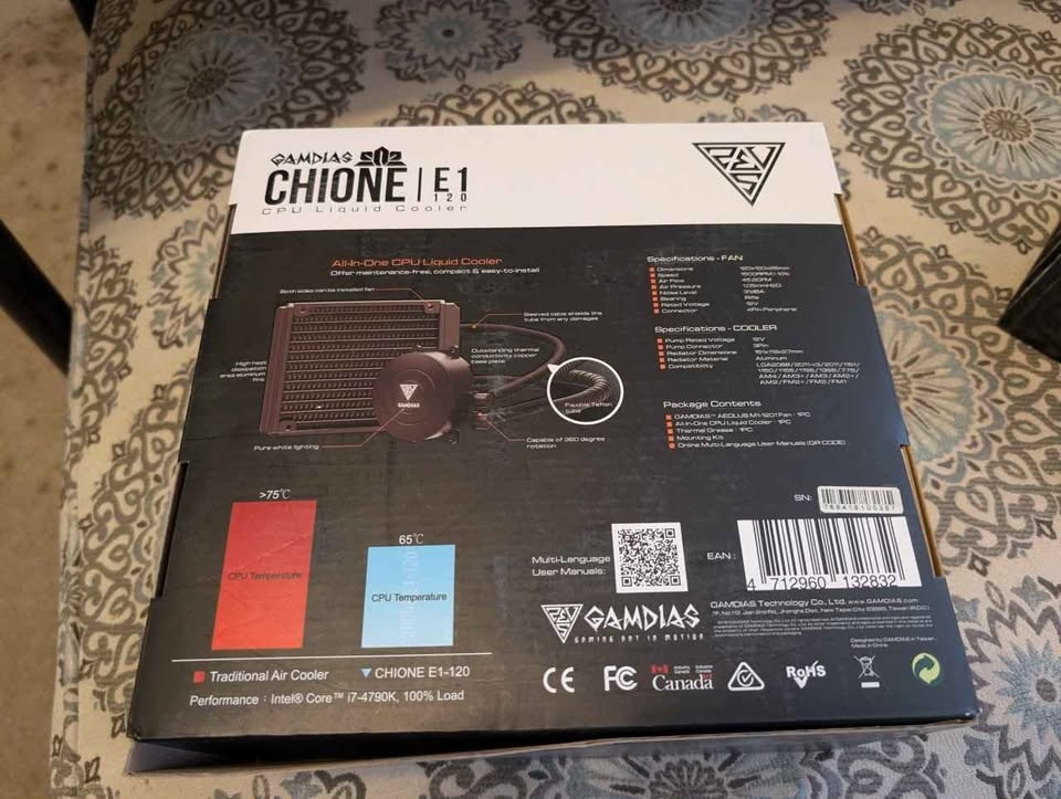 GAMDIAS CHIONE E1-120 RGB CPU Liquid Cooler - New - photo 4