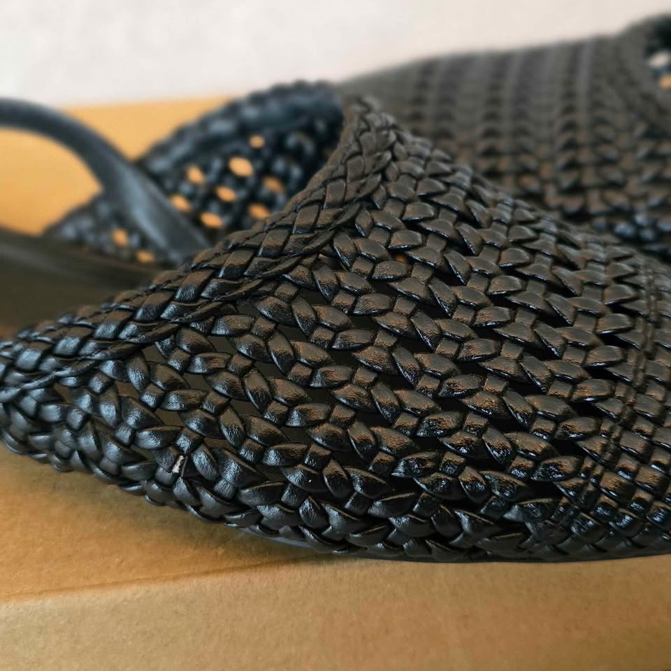 Zara Black Woven Mules Shoes - photo 3