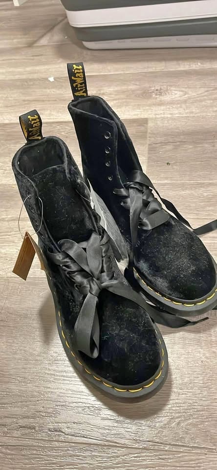 Size 7 Dr. Martens Women's 1460 Pascal Velvet Boots