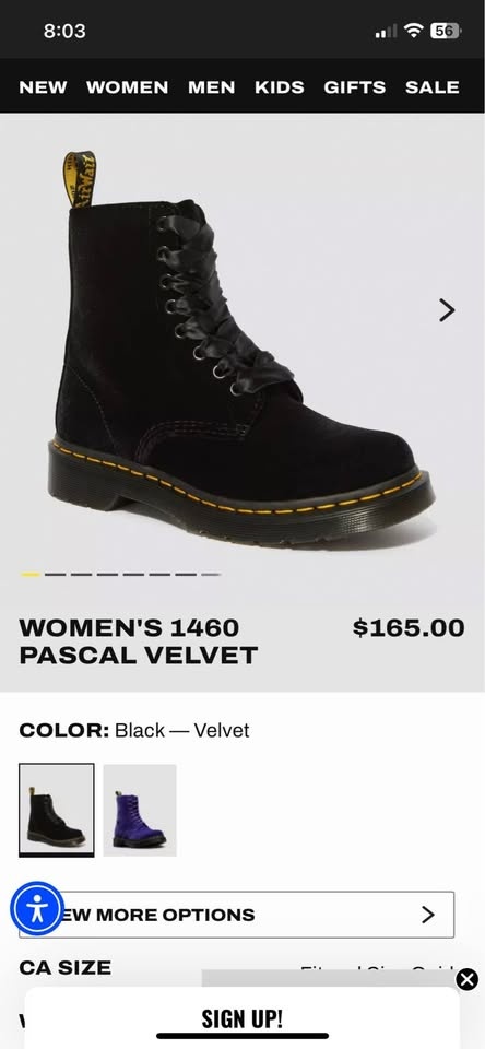 Size 7 Dr. Martens Women's 1460 Pascal Velvet Boots - photo 5