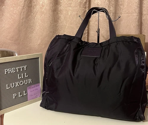 Authentic YSL Tote Weekender Bag Metallic Purple Iridescent With