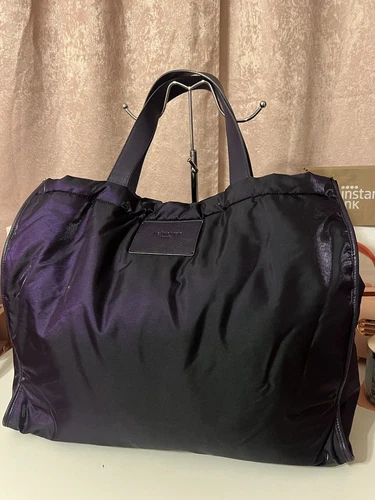 Authentic YSL Tote Weekender Bag Metallic Purple Iridescent With - photo 2