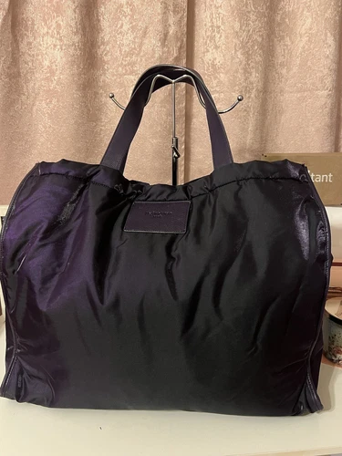 Authentic YSL Tote Weekender Bag Metallic Purple Iridescent With - photo 3