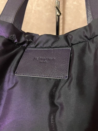 Authentic YSL Tote Weekender Bag Metallic Purple Iridescent With - photo 4