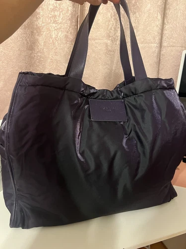 Authentic YSL Tote Weekender Bag Metallic Purple Iridescent With - photo 5