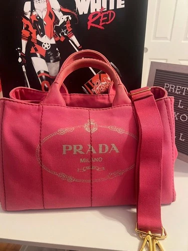 Prada Fuchsia Canapa Tote in Medium