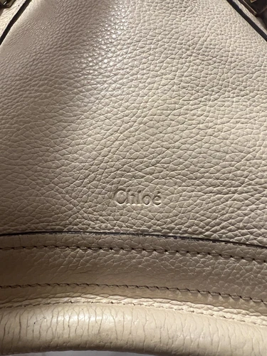 Used Chloe Parati Handbag Shoulder Bag Beige Gold Hardware Trape - photo 2