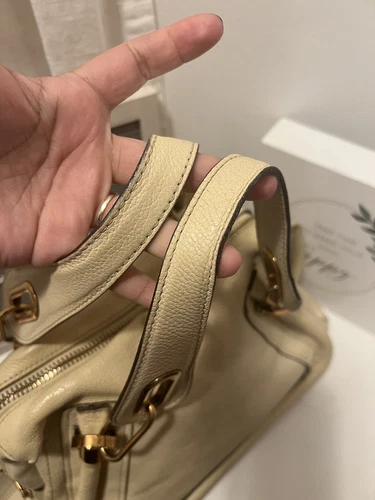 Used Chloe Parati Handbag Shoulder Bag Beige Gold Hardware Trape - photo 4