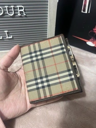 Vintage BURBERRY Bi-Fold Kiss Lock Wallet In Classic Nova Check - photo 3