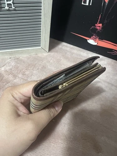 Vintage BURBERRY Bi-Fold Kiss Lock Wallet In Classic Nova Check - photo 5