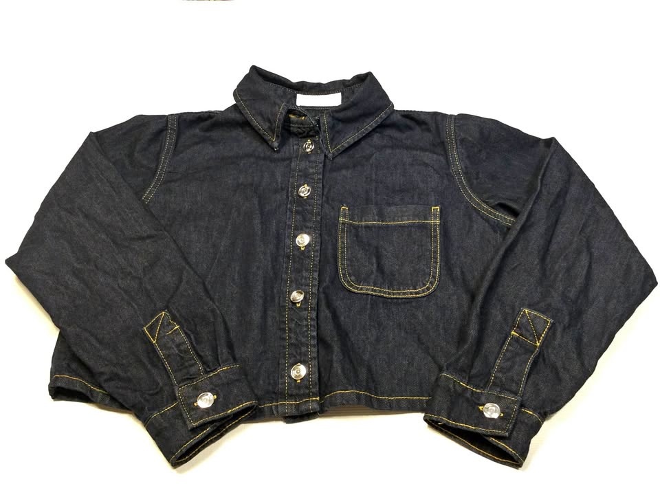 Zara Cropped Denim Shirt, XS