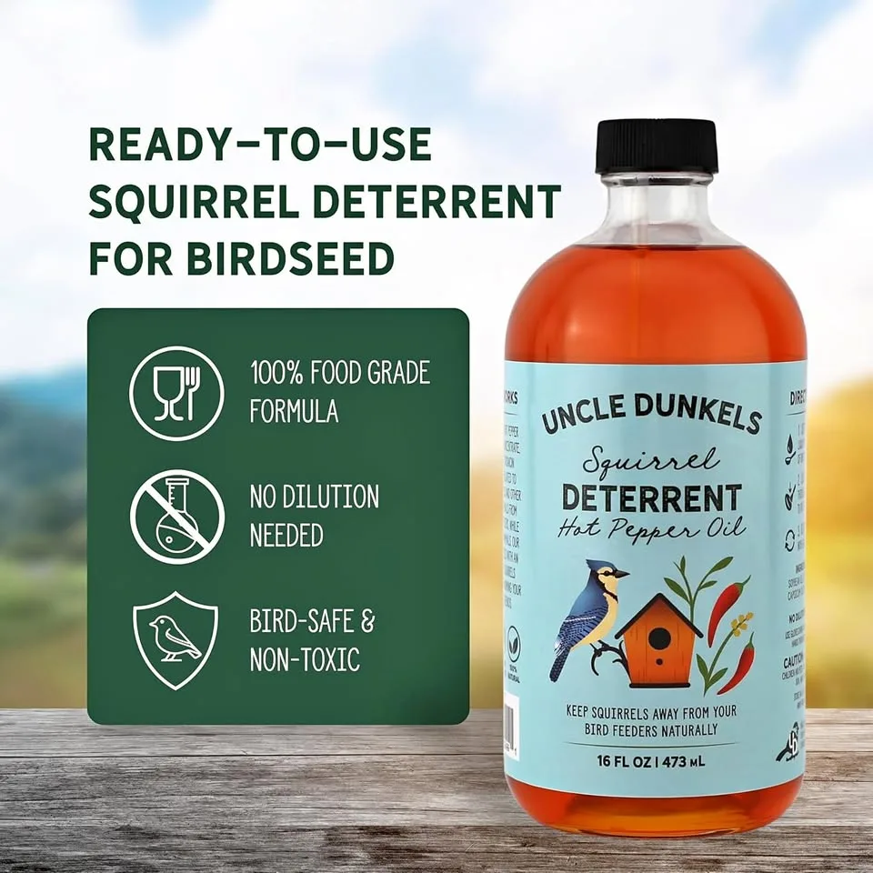 New~Spicy Hot Pepper Squirrel Deterrent, All-Natural(16 fl oz) thumbnail